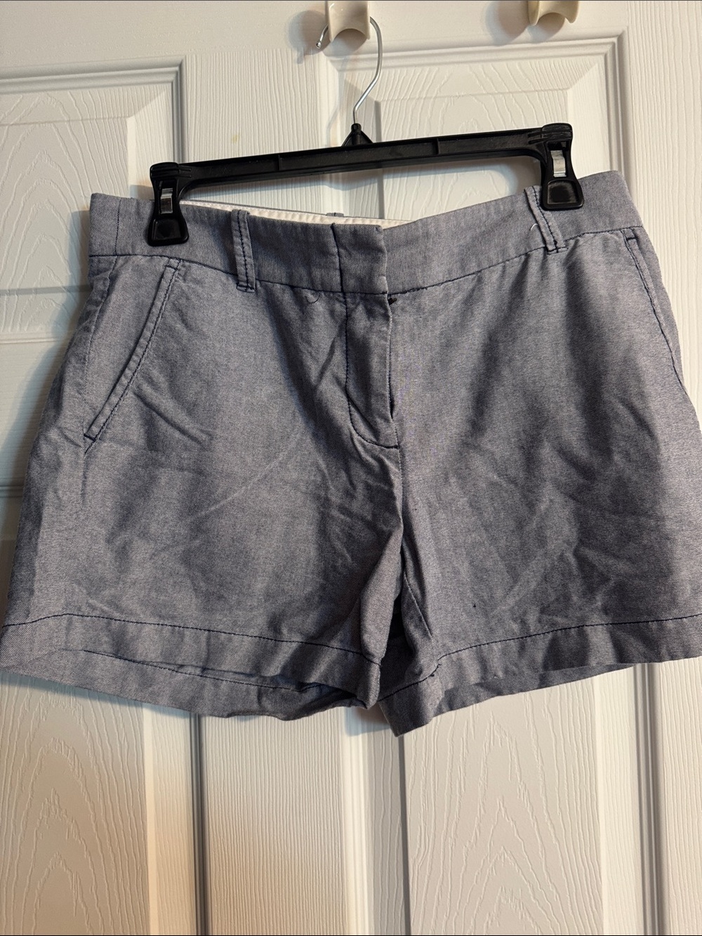 J. Crew Factory Light Blue High-Waist Chino Shorts